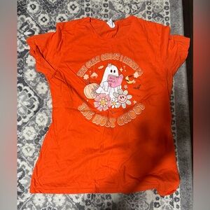 Orange Women Ghost Graphic T-Shirt
